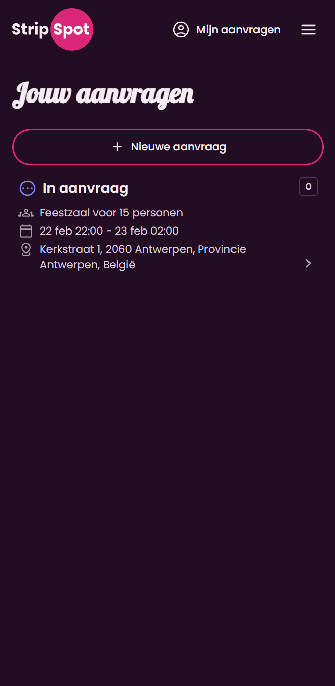 Aanvraag details